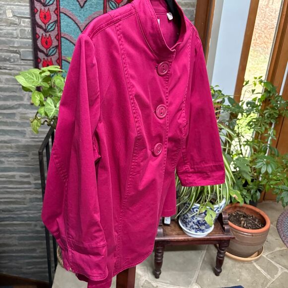 Vintage Coldwater Creek Deep Fuchsia Blazer with Oversized Buttons size 18 - Picture 4 of 8